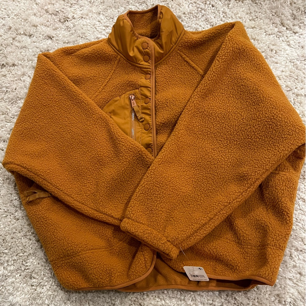 Free People Hit The Slopes Jacket     Russet Orange  Sz L NEW - Picture 4 of 12